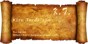 Kirr Terézia névjegykártya